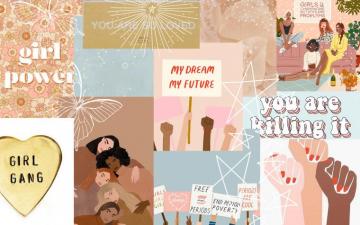 Aesthetic Wallpaper Laptop Girlpower Cute Desktop