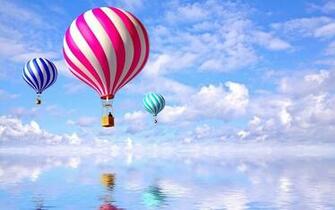 Hot Air Balloons Ocean Skyscapes Wallpaper