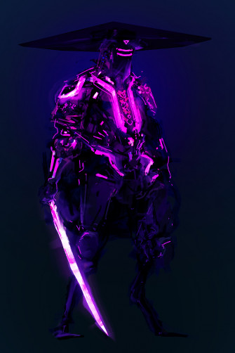 Neon Samurai 30min Spitpaint By Cobaltplasma