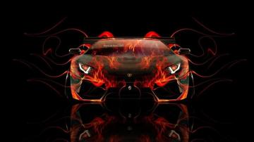 Fire Lambo Wallpaper Neon Car