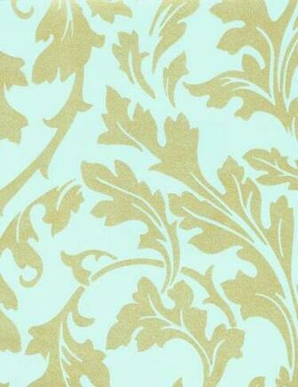 Decowunder Wallpaper Non Woven Baroque Turquoise Gold