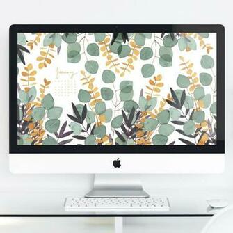 January Desktop Wallpaper Featuring Watercolor