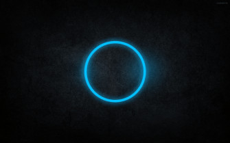 Blue Black Dark Circles Rings Cyan Neon Art