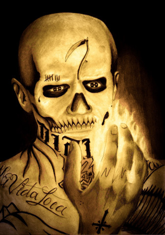 El Diablo Coloured And Graphite Pencil Scary Movie Characters