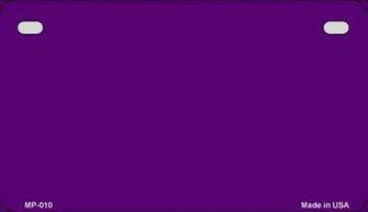 Solid Purple Background Metal Novelty Motorcycle License Plate