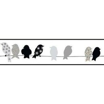 York Wallcoverings Bistro Bird On A Wire Prepasted Wallpaper