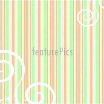 Illustration Of Retro Peach And Green Striped Background With Swirls