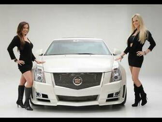 White Luxury Cadillac Cts And Hot Girl HD Wallpaper The