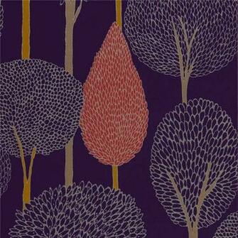 Purple Orange Silhouette Boutique Harlequin Wallpaper