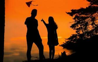 Wallpaper Girl Sunset Guy Silhouettes Image For Desktop
