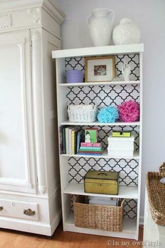 Wallpaper Back Of Bookcase Crafties Diy Ideas