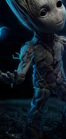 Baby Groot Wants A Hug Galaxy S10 Hole Punch Wallpaper