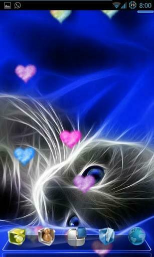 Kitty Cat Neon Live Wallpaper Screenshot