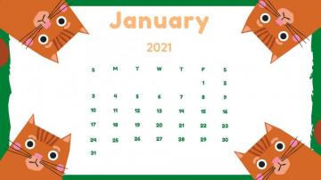January HD Calendar Wallpaper Printable