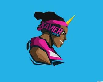 Professional Wrestler Xavier Woods Minimalist Blue Wallpaper