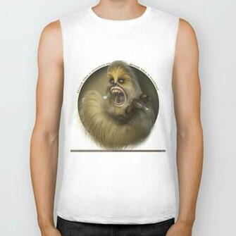 Wookie White Background Biker Tank By Mattiasstarkenberg