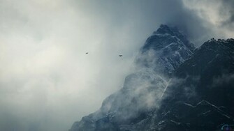 Wallpaper Snow Storm In The Mountains X Desktop