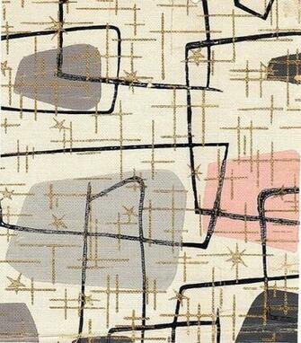 1950s Abstract Atomic Print Wallpaper Vintage Textiles Prints