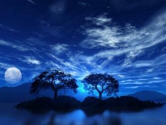 Blue Sky And Moon Wallpaper Stock Photos
