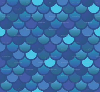 Mermaid Scales Wallpaper Fish In Blues