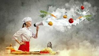 Asian Girl Cooking Creative Cook Mouthpiece Wallpaper And