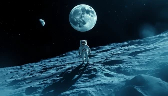 Astronaut On The Moon Wallpaper