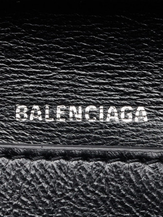 Balenciaga Black Leather Star Print Cash Mini Wallet Yoogi S Closet
