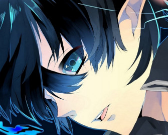 Boy Anime Blue Background Wallpaper