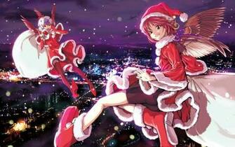Anime Christmas Girls Background Wallpaper Animewp