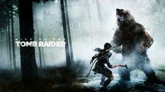 Rise Of The Tomb Raider Bear Fight Desktop Wallpaper