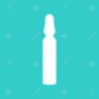 Medical Ampoule Sign White Icon With Whitish