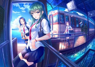 Subway Girls Anime 4k HD Wallpaper Image
