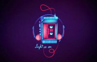 Wallpaper Minimalism Music Neon Background 80s Player