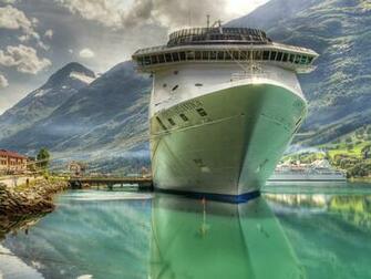Anchored Cruise Ship Wallpaper