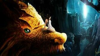 Friendship Of Yellow Dragon And Girl HD Wallpaper