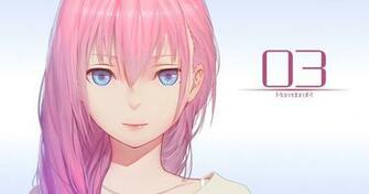 Anime Girls Pink Hair Blue Eyes Simple Background