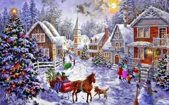 Christmas Village Wallpaper