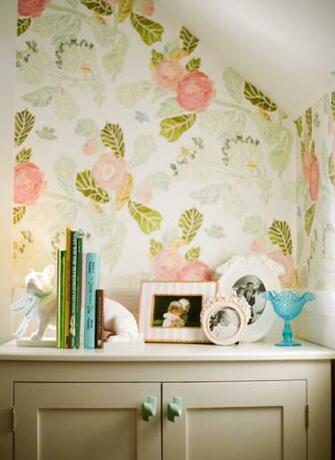 Style Watercolor Peony Wallpaper Interior Design