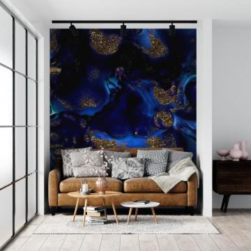 Buy Indigo Blue Marble And Gold Glitter Wallpaper Shipping