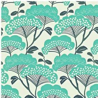 Sanderson Home Tree Tops Dmad212838 Teal Ivory Wallpaper From The
