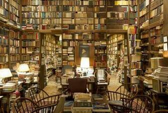 Library Books Wallpaper Interior Detailed