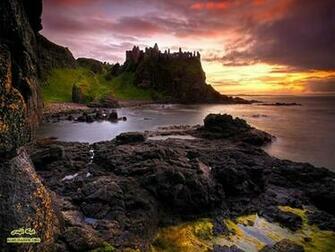Dunluce Castle Over The Basalt Sea Northern Ireland