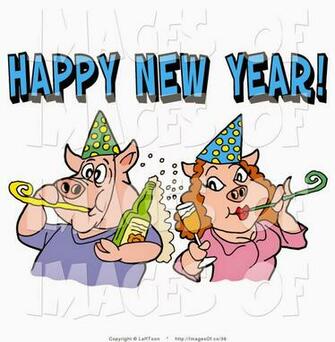 Happy New Year Cartoon Image Wallpaper