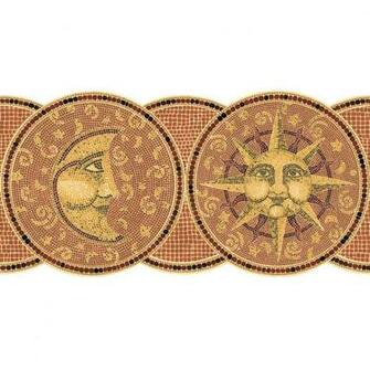 Shop Allen Roth Orange Celestial Mosaic Prepasted Wallpaper