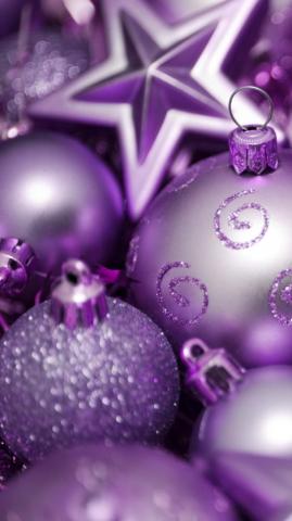 Wallpaper Christmas New Year Balls Decorations Star Purple