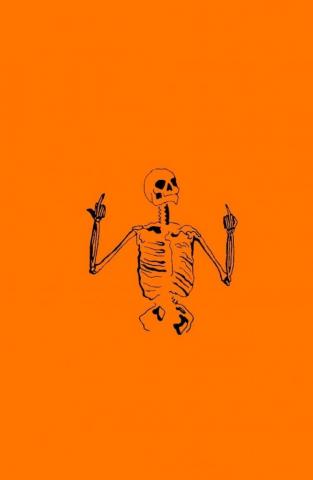 Miko Furusushi On Orange Halloween Wallpaper