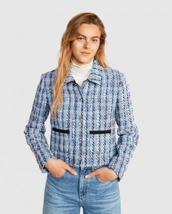 Claudie Pierlot Blue Tweed Jacket 05pxvkphsuw7d12v Wallpaper