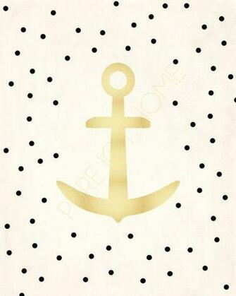Gold Polka Dot Anchor Print Dots Anchors And