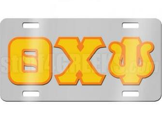 Theta Chi Psi License Plate Description Chrome Mirrored