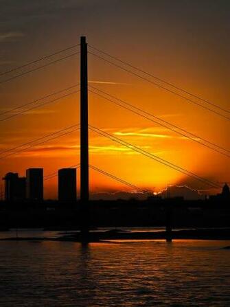 HD Wallpaper Skyline D Sseldorf River Rhine Rheinbr Cke
